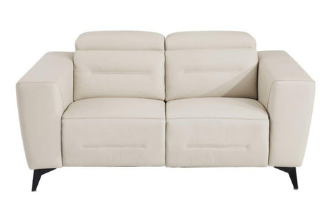 989 DivanItalia Beige Top Grain Italian Leather Loveseat with Power ReclinersModel:  989-BEIGE-L