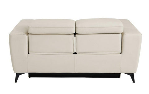 989 DivanItalia Beige Top Grain Italian Leather Loveseat with Power ReclinersModel:  989-BEIGE-L