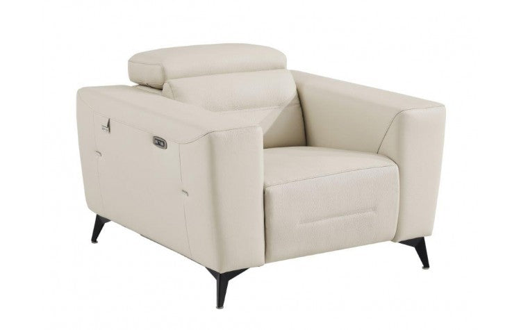 989 DivanItalia Beige Top Grain Italian Leather Power Reclining ChairModel:  989-BEIGE-CH