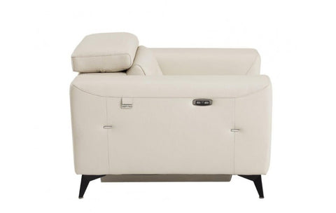 989 DivanItalia Beige Top Grain Italian Leather Loveseat with Power ReclinersModel:  989-BEIGE-L