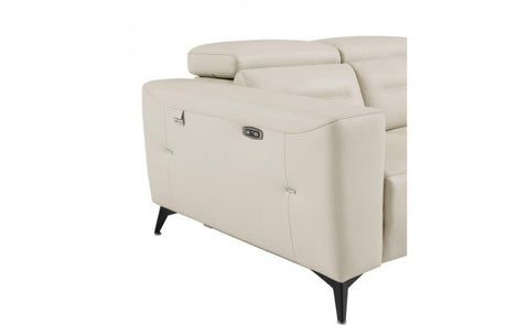 989 DivanItalia Beige Top Grain Italian Leather Sofa with Power ReclinersModel:  989-BEIGE-S