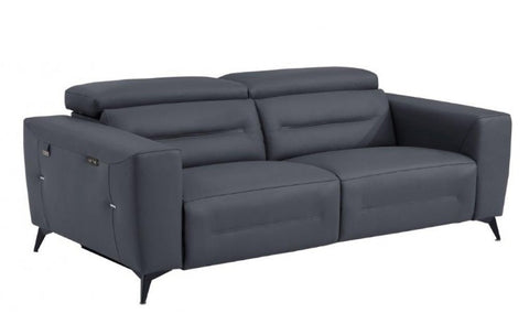 989 DivanItalia Dark Gray Top Grain Italian Leather Sofa with Power ReclinersModel:  989-DK-GRAY-S