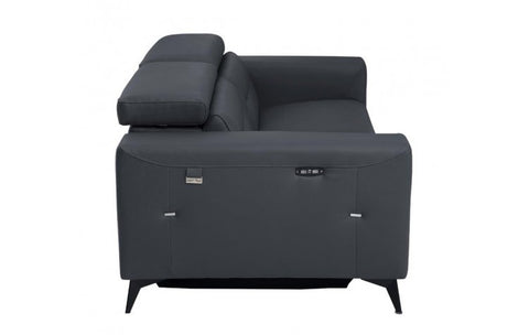989 DivanItalia Dark Gray Top Grain Italian Leather Sofa with Power ReclinersModel:  989-DK-GRAY-S