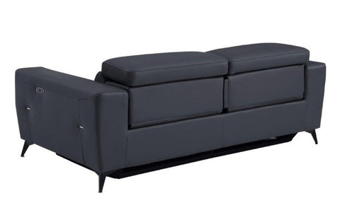 989 DivanItalia Dark Gray Top Grain Italian Leather Sofa with Power ReclinersModel:  989-DK-GRAY-S