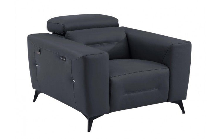 989 DivanItalia Dark Gray Top Grain Italian Leather Power Reclining ChairModel:  989-DK-GRAY-CH