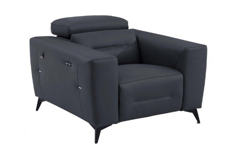 989 DivanItalia Dark Gray Top Grain Italian Leather Power Reclining ChairModel:  989-DK-GRAY-CH