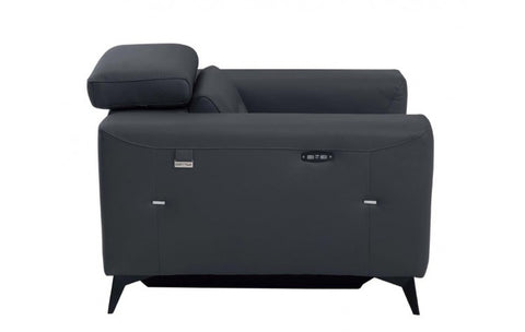 989 DivanItalia Dark Gray Top Grain Italian Leather Power Reclining ChairModel:  989-DK-GRAY-CH