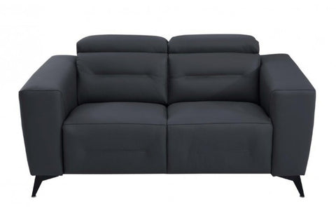 989 DivanItalia Dark Gray Top Grain Italian Leather Loveseat with Power ReclinersModel:  989-DK-GRAY-L