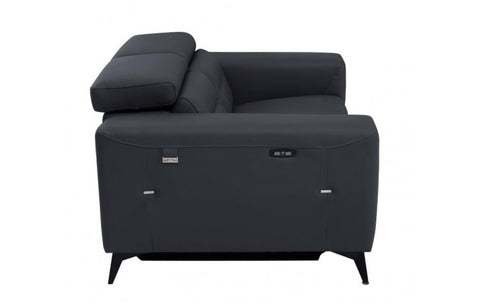 989 DivanItalia Dark Gray Top Grain Italian Leather Loveseat with Power ReclinersModel:  989-DK-GRAY-L