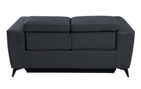 989 DivanItalia Dark Gray Top Grain Italian Leather Loveseat with Power ReclinersModel:  989-DK-GRAY-L