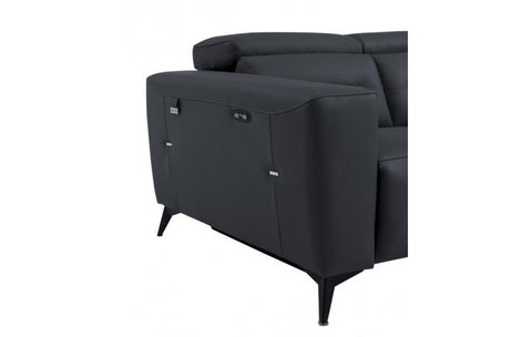 989 DivanItalia Dark Gray Top Grain Italian Leather Sofa with Power ReclinersModel:  989-DK-GRAY-S