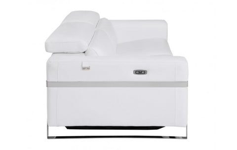 990 DivanItalia White Top Grain Italian Leather Sofa with Power ReclinersModel:  990-WHITE-S