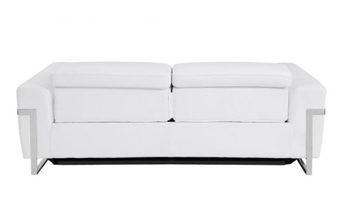 990 DivanItalia White Top Grain Italian Leather Sofa with Power ReclinersModel:  990-WHITE-S