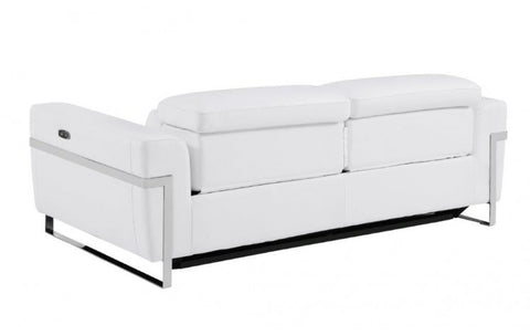 990 DivanItalia White Top Grain Italian Leather Sofa with Power ReclinersModel:  990-WHITE-S