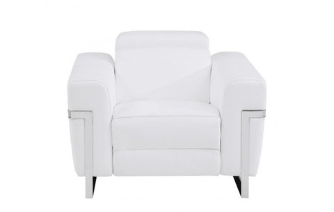 990 DivanItalia White Top Grain Italian Leather Power Reclining ChairModel:  990-WHITE-CH