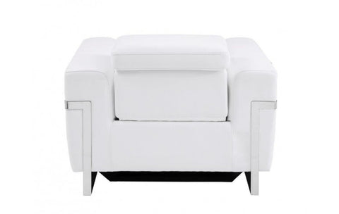 990 DivanItalia White Top Grain Italian Leather Power Reclining ChairModel:  990-WHITE-CH