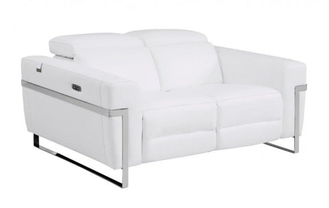990 DivanItalia White Top Grain Italian Leather Power Reclining ChairModel:  990-WHITE-CH