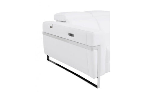 990 DivanItalia White Top Grain Italian Leather Sofa with Power ReclinersModel:  990-WHITE-S