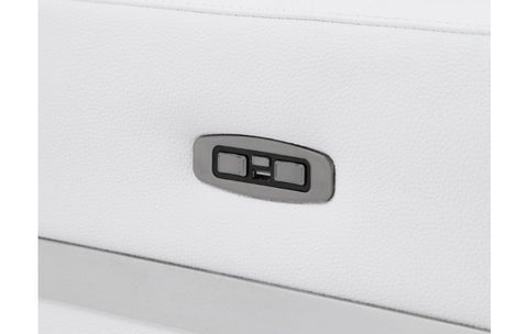 990 DivanItalia White Top Grain Italian Leather Loveseat with Power ReclinersModel:  990-WHITE-L