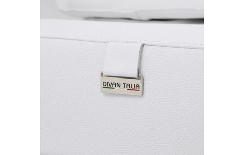 990 DivanItalia White Top Grain Italian Leather Sofa with Power ReclinersModel:  990-WHITE-S