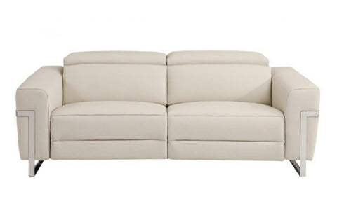 990 DivanItalia Beige Top Grain Italian Leather Sofa with Power ReclinersModel:  990-BEIGE-S