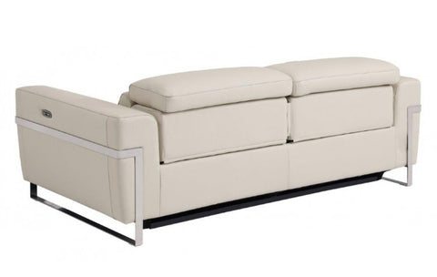 990 DivanItalia Beige Top Grain Italian Leather Sofa with Power ReclinersModel:  990-BEIGE-S