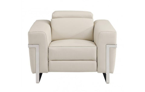 990 DivanItalia Beige Top Grain Italian Leather Power Reclining ChairModel:  990-BEIGE-CH