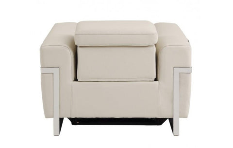 990 DivanItalia Beige Top Grain Italian Leather Power Reclining ChairModel:  990-BEIGE-CH