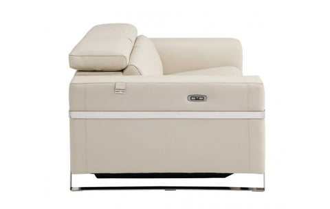 990 DivanItalia Beige Top Grain Italian Leather Loveseat with Power ReclinersModel:  990-BEIGE-L