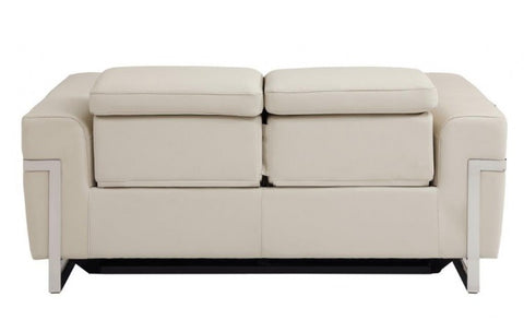 990 DivanItalia Beige Top Grain Italian Leather Loveseat with Power ReclinersModel:  990-BEIGE-L