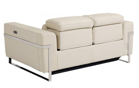 990 DivanItalia Beige Top Grain Italian Leather Loveseat with Power ReclinersModel:  990-BEIGE-L