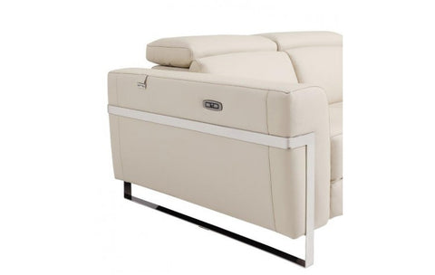 990 DivanItalia Beige Top Grain Italian Leather Sofa with Power ReclinersModel:  990-BEIGE-S