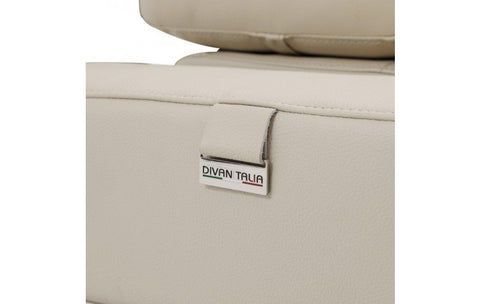 990 DivanItalia Beige Top Grain Italian Leather Sofa with Power ReclinersModel:  990-BEIGE-S