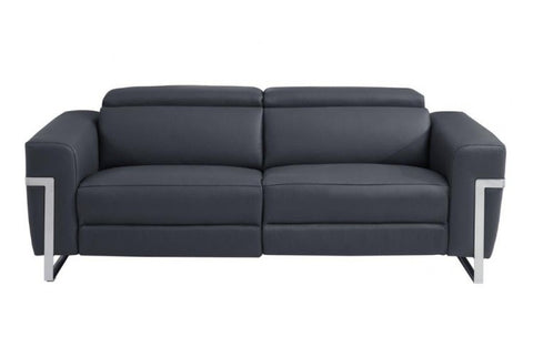 990 DivanItalia Dark Gray Top Grain Italian Leather Sofa with Power ReclinersModel:  990-DK-GRAY-S