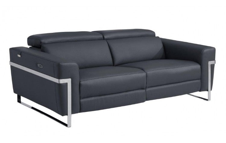 990 DivanItalia Dark Gray Top Grain Italian Leather Sofa with Power ReclinersModel:  990-DK-GRAY-S