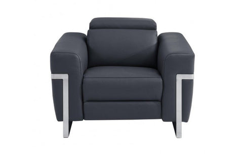 990 DivanItalia Dark Gray Top Grain Italian Leather Power Reclining ChairModel:  990-DK-GRAY-CH