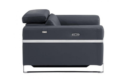 990 DivanItalia Dark Gray Top Grain Italian Leather Power Reclining ChairModel:  990-DK-GRAY-CH