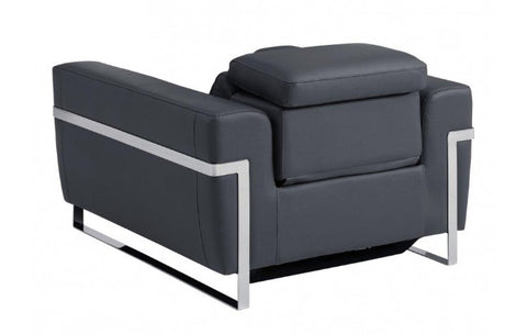 990 DivanItalia Dark Gray Top Grain Italian Leather Power Reclining ChairModel:  990-DK-GRAY-CH