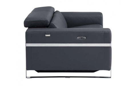 990 DivanItalia Dark Gray Top Grain Italian Leather Sofa with Power ReclinersModel:  990-DK-GRAY-S