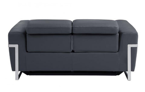 990 DivanItalia Dark Gray Top Grain Italian Leather Sofa with Power ReclinersModel:  990-DK-GRAY-S