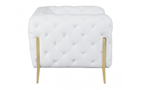 970 DivanItalia White Sofa and Loveseat Set – Top Grain Italian LeatherModel:  970-WHITE-2PC