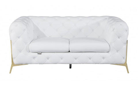970 DivanItalia White Sofa and Loveseat Set – Top Grain Italian LeatherModel:  970-WHITE-2PC