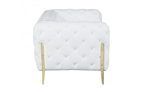 970 DivanItalia White Chair – Top Grain Italian LeatherModel:  970-WHITE-CH