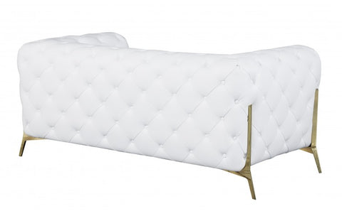 970 DivanItalia White Loveseat – Top Grain Italian LeatherModel:  970-WHITE-L