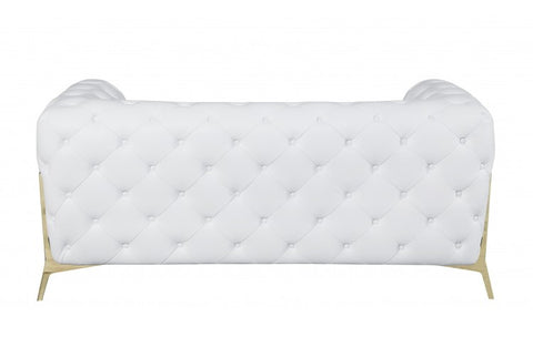 970 DivanItalia White Sofa and Loveseat Set – Top Grain Italian LeatherModel:  970-WHITE-2PC