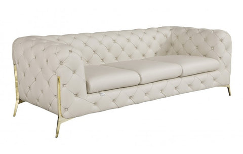 970 DivanItalia BeigeSofa and Loveseat Set – Top Grain Italian LeatherModel:  970-BEIGE-2PC