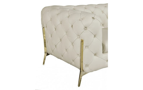 970 DivanItalia BeigeSofa and Loveseat Set – Top Grain Italian LeatherModel:  970-BEIGE-2PC