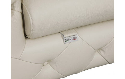 970 DivanItalia BeigeSofa and Loveseat Set – Top Grain Italian LeatherModel:  970-BEIGE-2PC