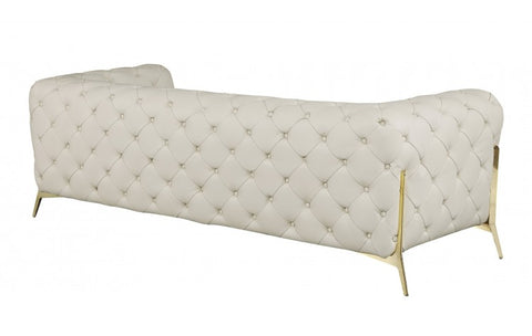 970 DivanItalia BeigeSofa and Loveseat Set – Top Grain Italian LeatherModel:  970-BEIGE-2PC