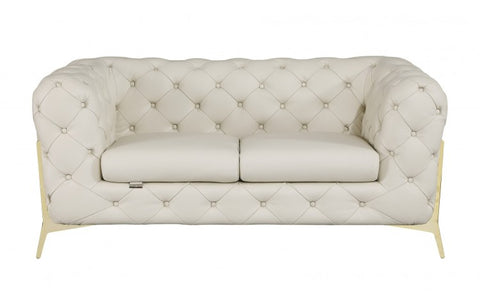 970 DivanItalia BeigeSofa and Loveseat Set – Top Grain Italian LeatherModel:  970-BEIGE-2PC